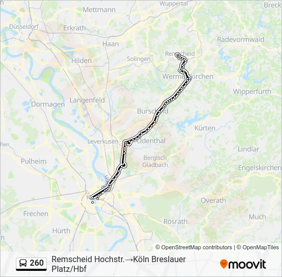 Автобус 260: карта маршрута