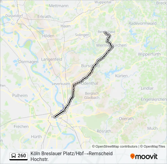260 Bus Line Map