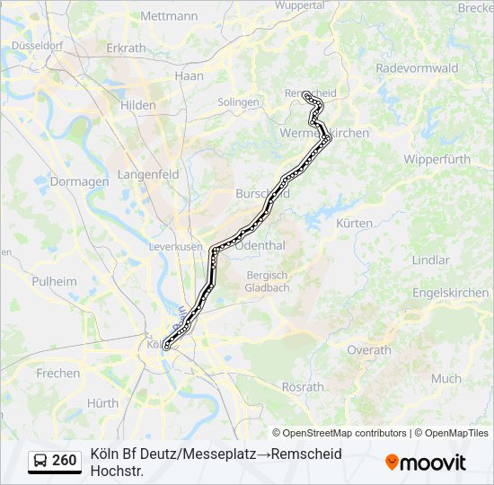 Автобус 260: карта маршрута