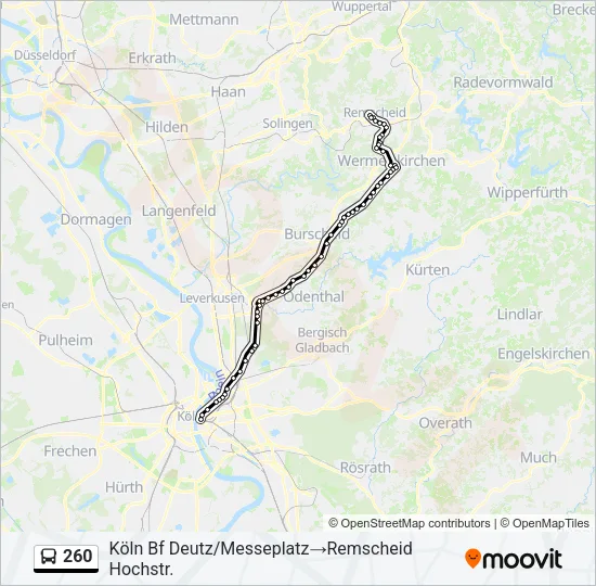Автобус 260: карта маршрута
