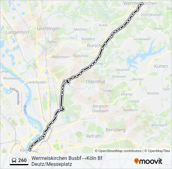 260 Bus Line Map