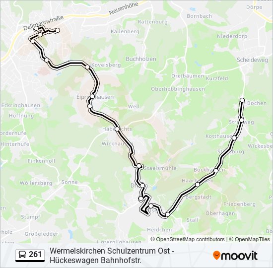 261 bus Line Map