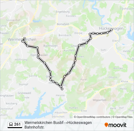 261 Bus Line Map