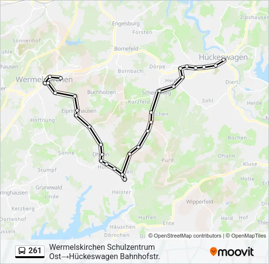 Buslinie 261 Karte