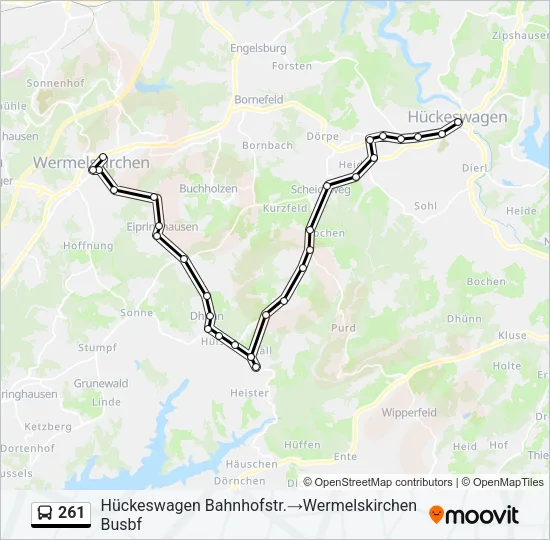 261 Bus Line Map