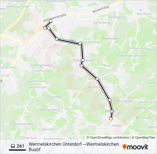 261 Bus Line Map