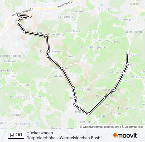 261 Bus Line Map