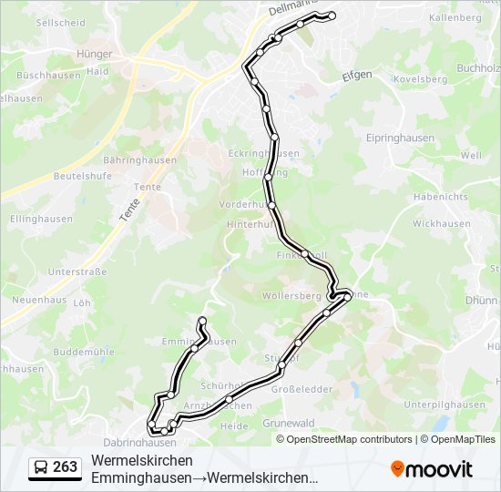 263 bus Line Map