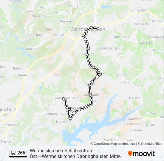 265 bus Line Map