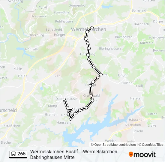 265 Bus Line Map