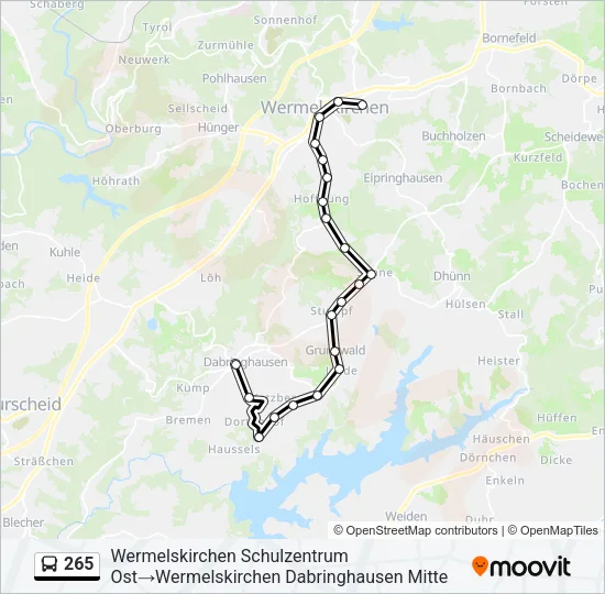265 Bus Line Map