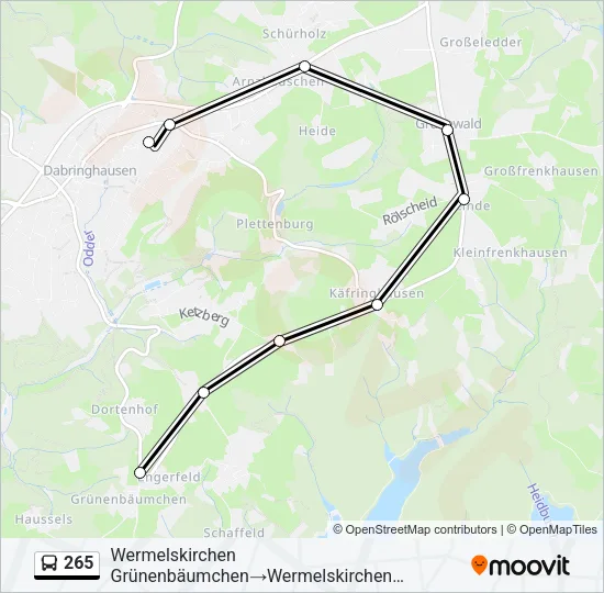 Buslinie 265 Karte