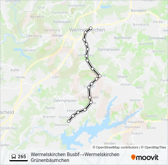 Buslinie 265 Karte