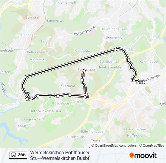 266 bus Line Map