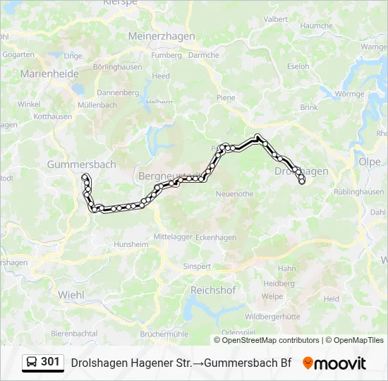 301 Bus Line Map