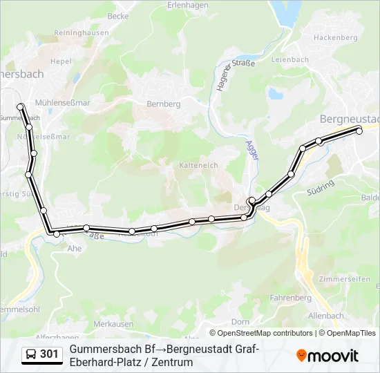 301 Bus Line Map