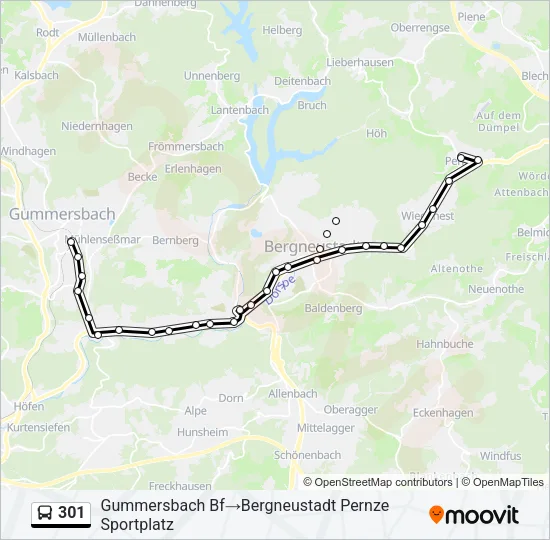 301 Bus Line Map