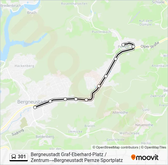 301 Bus Line Map