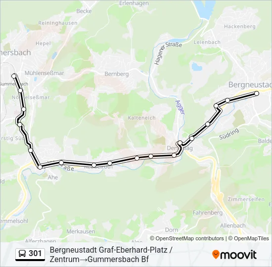 301 Bus Line Map
