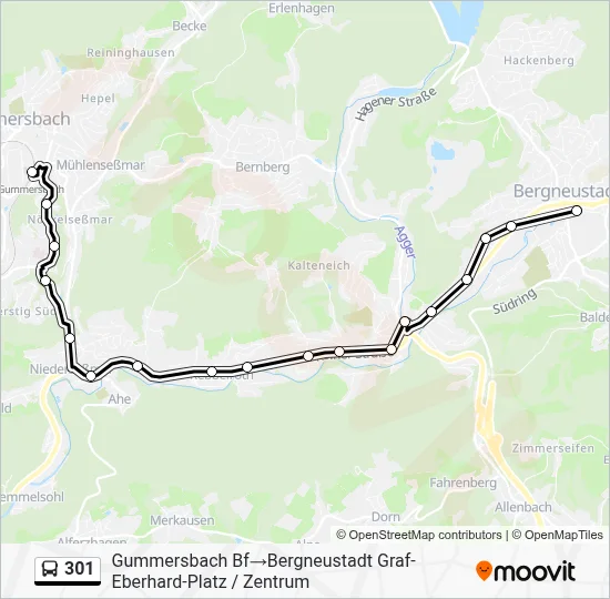 301 Bus Line Map