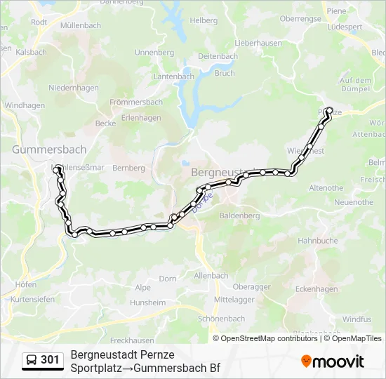 301 Bus Line Map