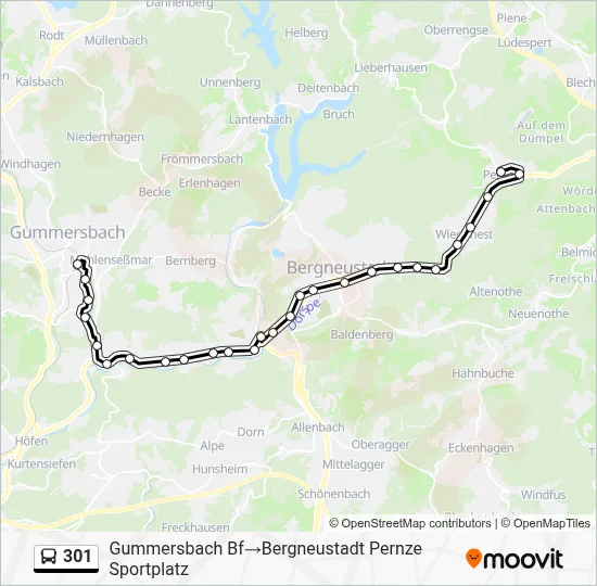 301 Bus Line Map