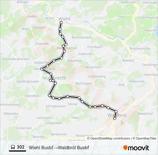 302 Bus Line Map
