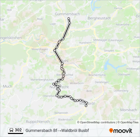 302 Bus Line Map