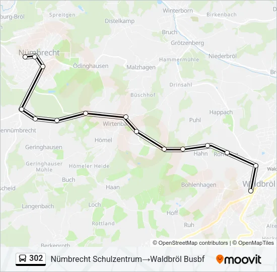 302 Bus Line Map