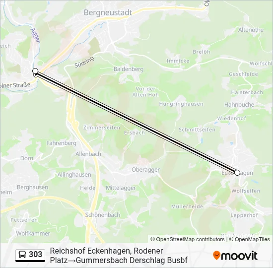 303 Bus Line Map