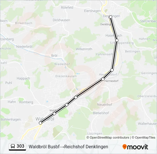 303 Bus Line Map