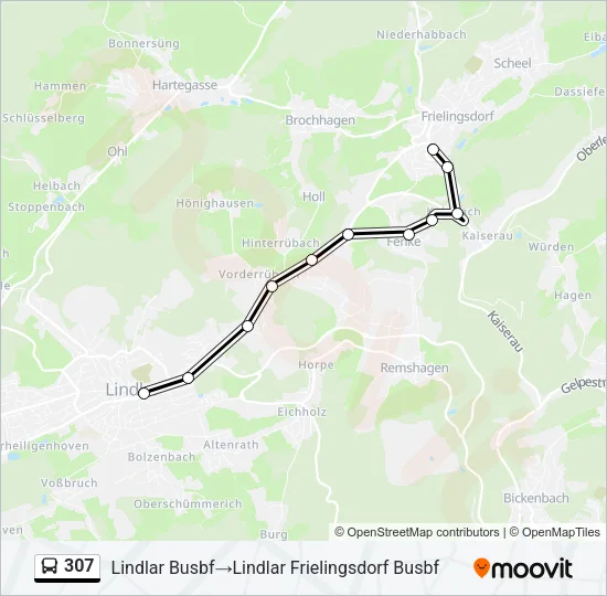 307 Bus Line Map