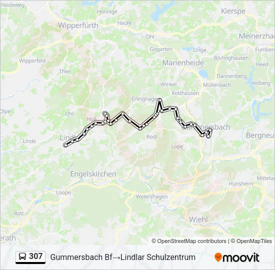 307 Bus Line Map