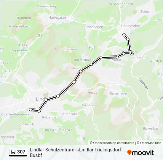 307 Bus Line Map