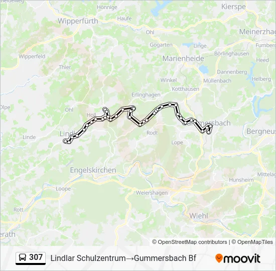 Автобус 307: карта маршрута