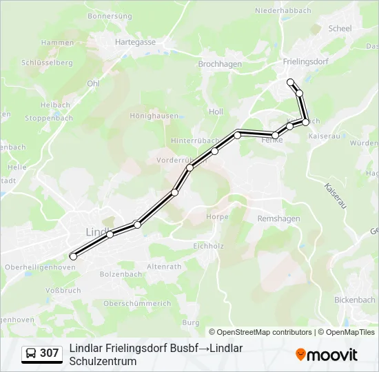 307 Bus Line Map