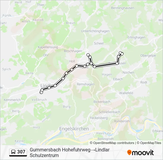 Автобус 307: карта маршрута