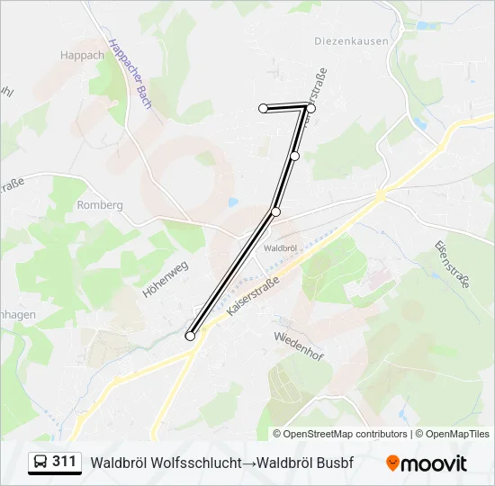 311 Bus Line Map