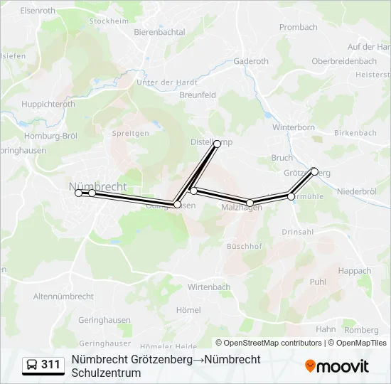 311 Bus Line Map