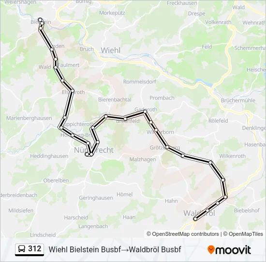312 Bus Line Map