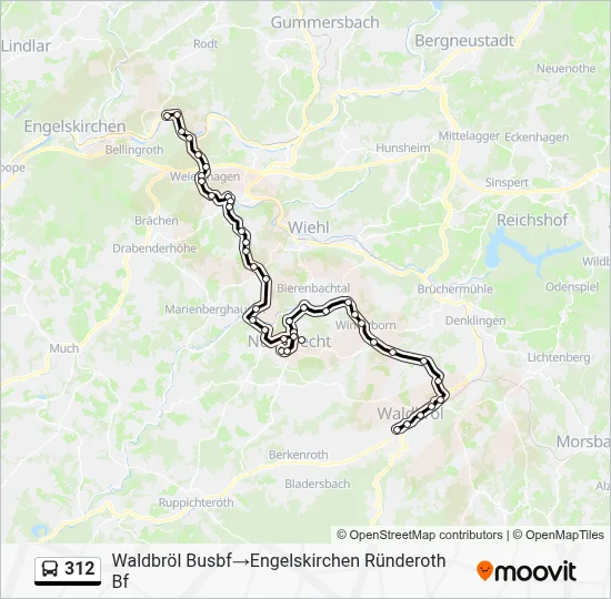 Buslinie 312 Karte