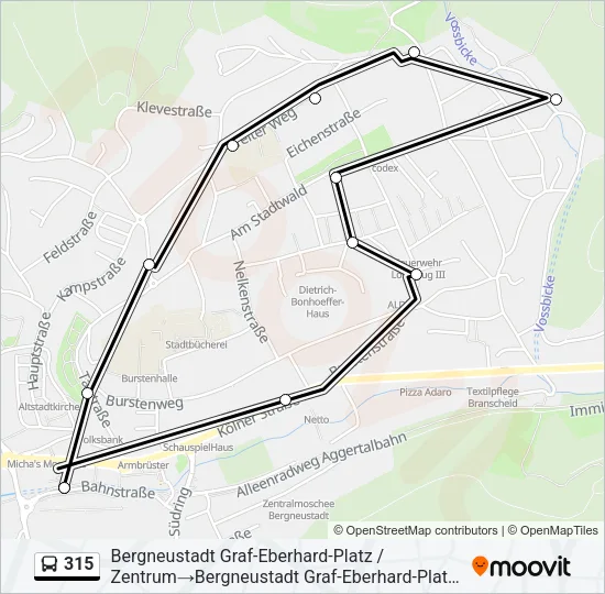 315 Bus Line Map