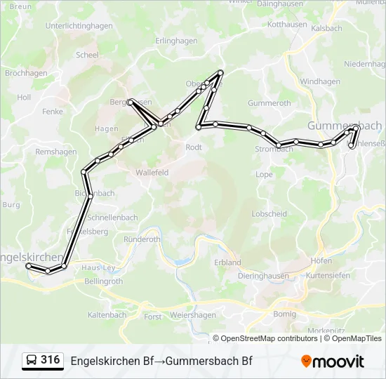 316 Bus Line Map