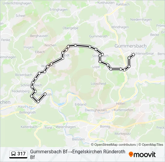 317 Bus Line Map