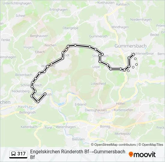 317 Bus Line Map