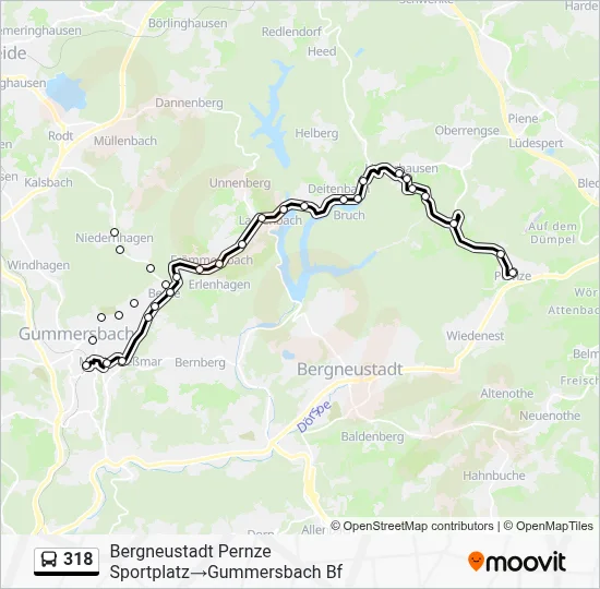 318 Bus Line Map