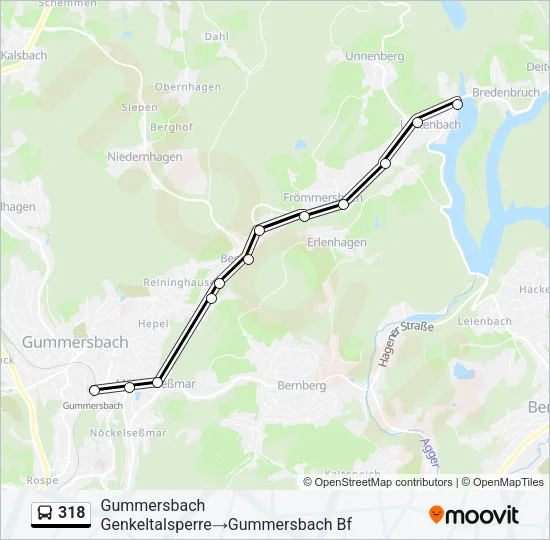 318 Bus Line Map