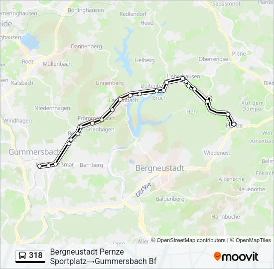 318 Bus Line Map