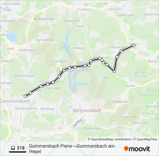 318 Bus Line Map