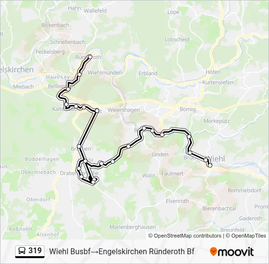 319 Bus Line Map
